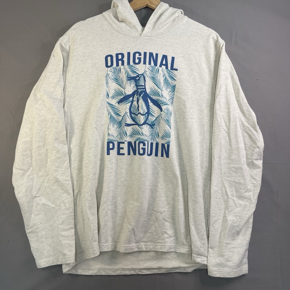 Penguin Munsingwear Sweatshirt  Cream Pullover Graphic Hoodie XL
